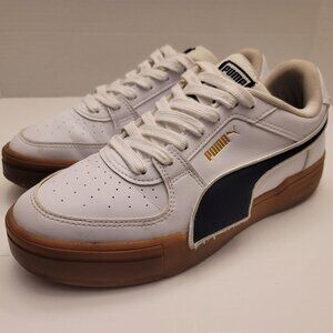 Youth Puma Sneakers, size boys 8.  Black on White Leather upper, rubber soles.